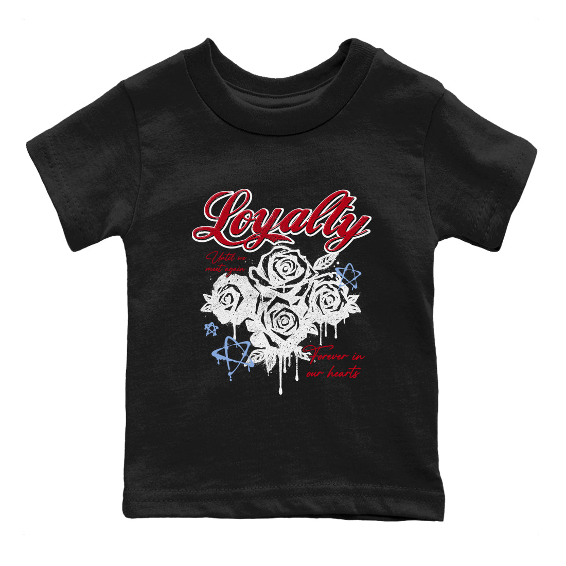 Sneaker match tees – Sneaker Tees To Match Air Jordan 5 Fire Red Shoes – Loyalty Kids T-Shirt Black 2