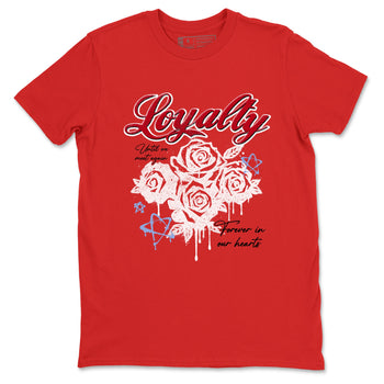 Sneaker match tees – Sneaker Tees To Match Air Jordan 5 Fire Red Shoes – Loyalty Tee Red 2