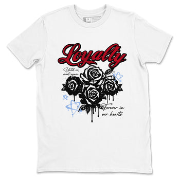 Sneaker match tees – Sneaker Tees To Match Air Jordan 5 Fire Red Shoes – Loyalty Tee White 2