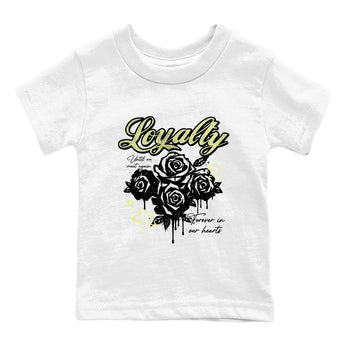 Sneaker match tees – Sneaker Tees To Match Air Jordan 5 Luminous Green Shoes – Loyalty Kids T-Shirt White 2