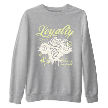 Sneaker match tees – Sneaker Tees To Match Air Jordan 5 Luminous Green Shoes – Loyalty Tee Heather Grey 2