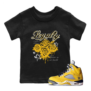 Sneaker match tees – Sneaker Tees To Match Air Jordan 5 Tokyo Shoes – Loyalty Kids T-Shirt Black 1