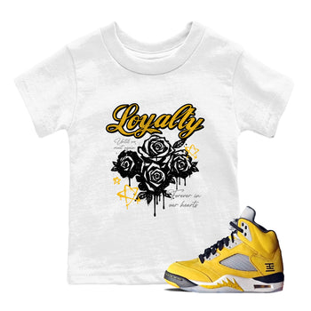 Sneaker match tees – Sneaker Tees To Match Air Jordan 5 Tokyo Shoes – Loyalty Kids T-Shirt White 1
