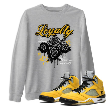 Sneaker match tees – Sneaker Tees To Match Air Jordan 5 Tokyo Shoes – Loyalty Tee Heather Grey 1