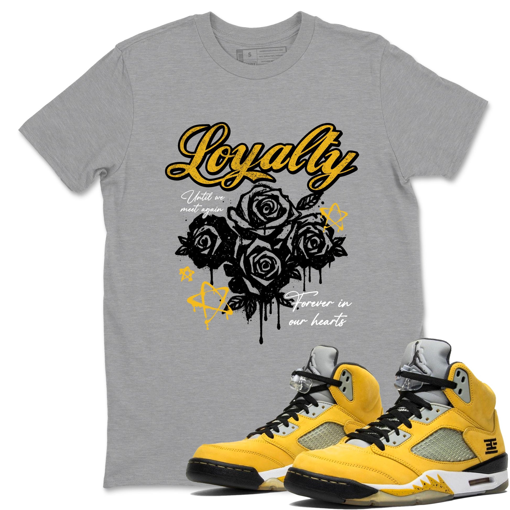 Sneaker match tees – Sneaker Tees To Match Air Jordan 5 Tokyo Shoes – Loyalty Tee Heather Grey 1
