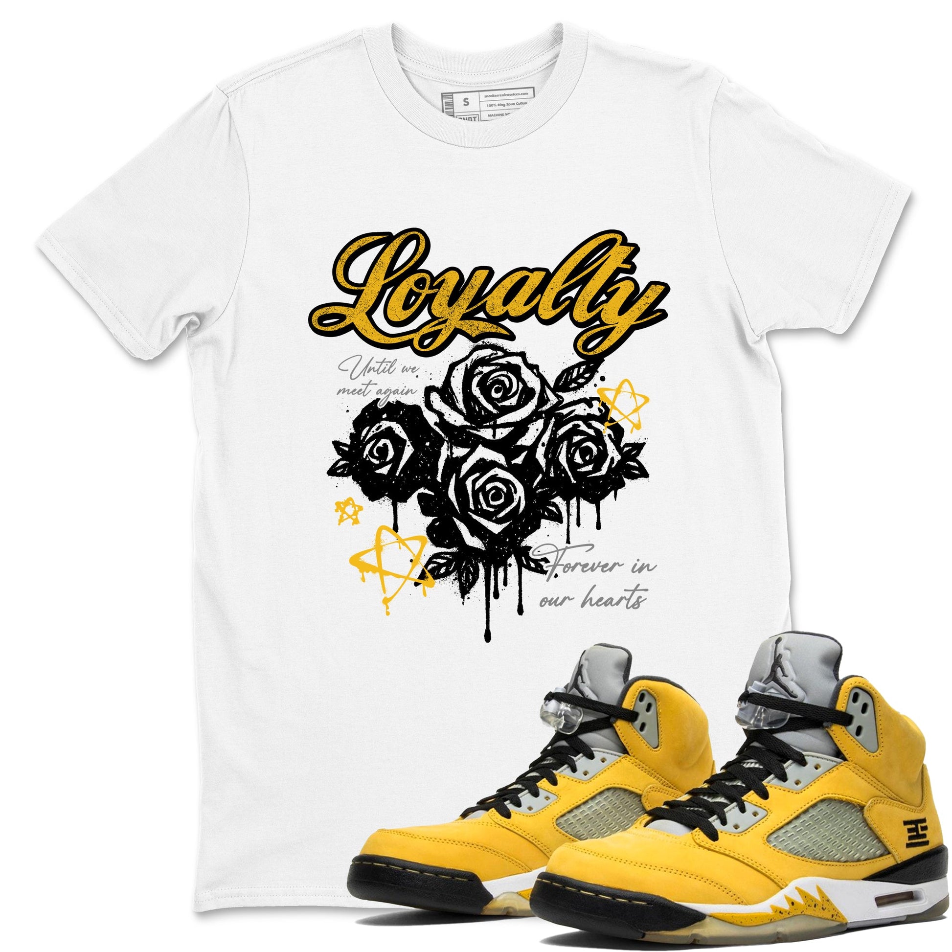 Sneaker match tees – Sneaker Tees To Match Air Jordan 5 Tokyo Shoes – Loyalty Tee White 1