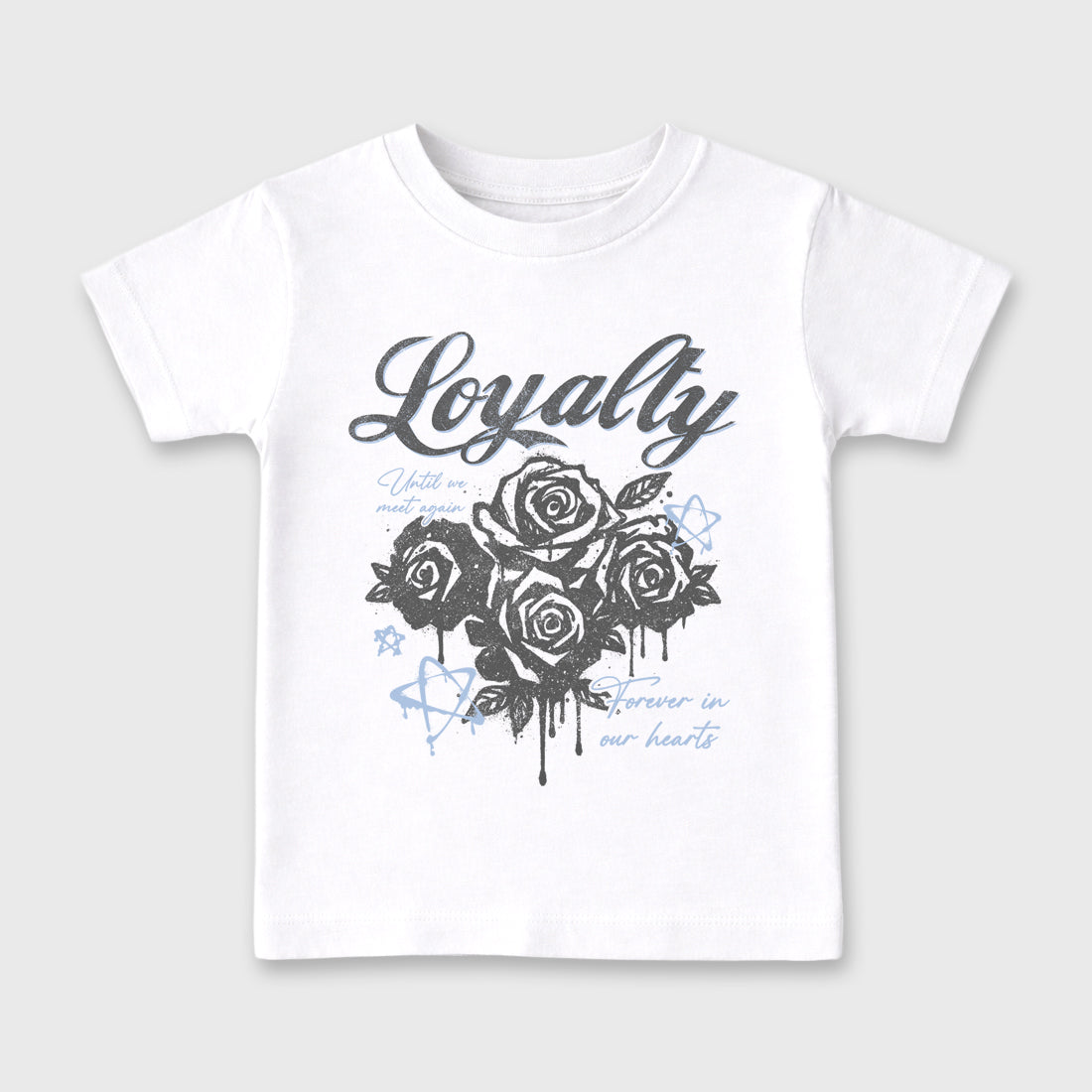 Sneaker match tees – Sneaker Tees To Match Air Jordan 5 Wolf Grey Shoes – Loyalty Kids T-Shirt White 2