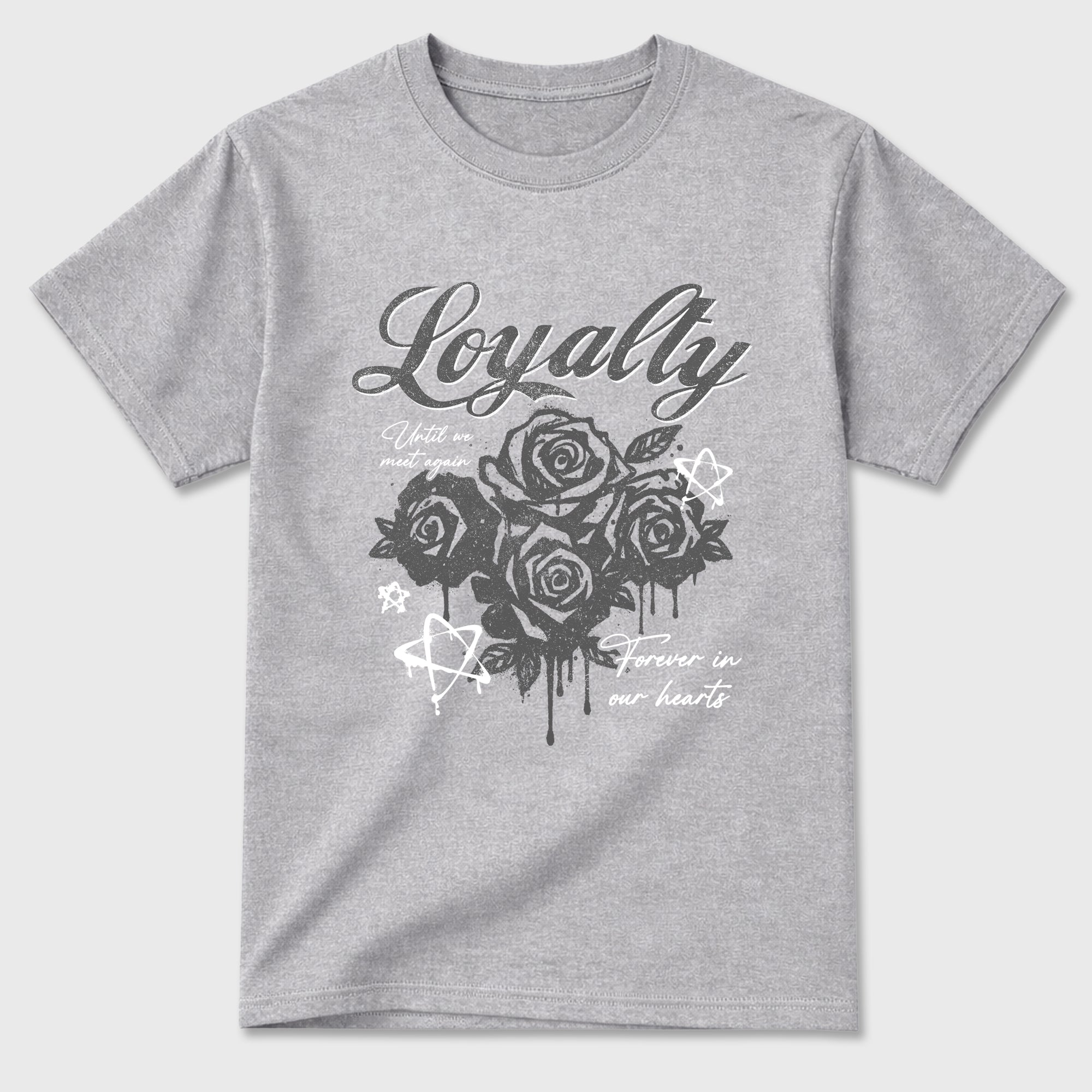 Sneaker match tees – Sneaker Tees To Match Air Jordan 5 Wolf Grey Shoes – Loyalty Tee Heather Grey 2
