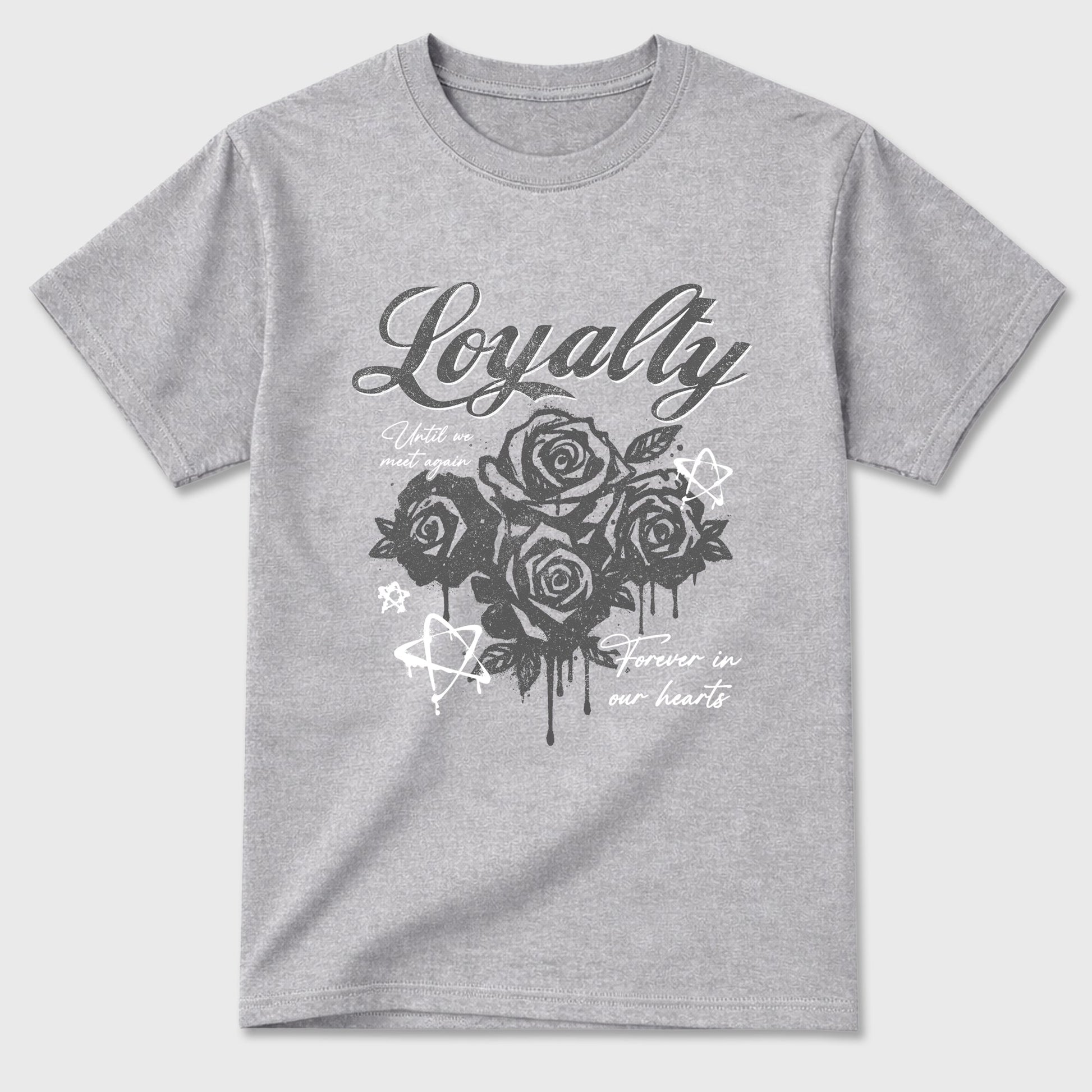 Sneaker match tees – Sneaker Tees To Match Air Jordan 5 Wolf Grey Shoes – Loyalty Tee Heather Grey 2