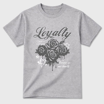 Sneaker match tees – Sneaker Tees To Match Air Jordan 5 Wolf Grey Shoes – Loyalty Tee Heather Grey 2