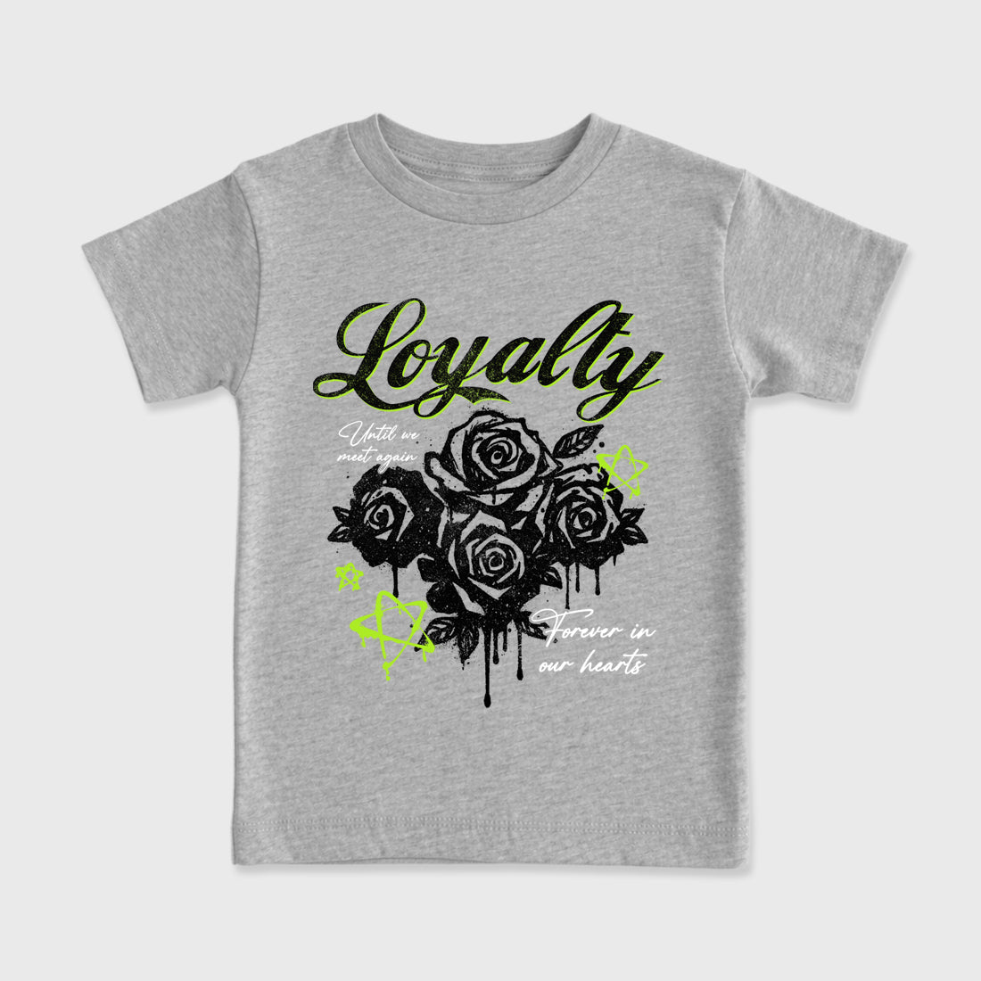 Sneaker match tees – Sneaker Tees To Match Air Max 90 Neon Yellow Shoes – Loyalty Kids T-Shirt Heather Grey 2