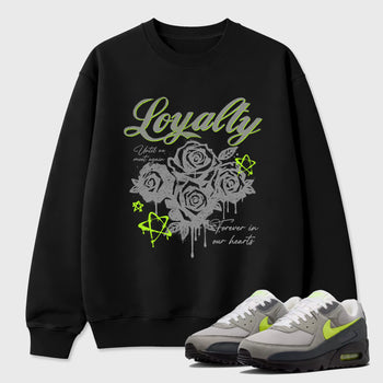 Sneaker match tees – Sneaker Tees To Match Air Max 90 Neon Yellow Shoes – Loyalty Tee Black 1