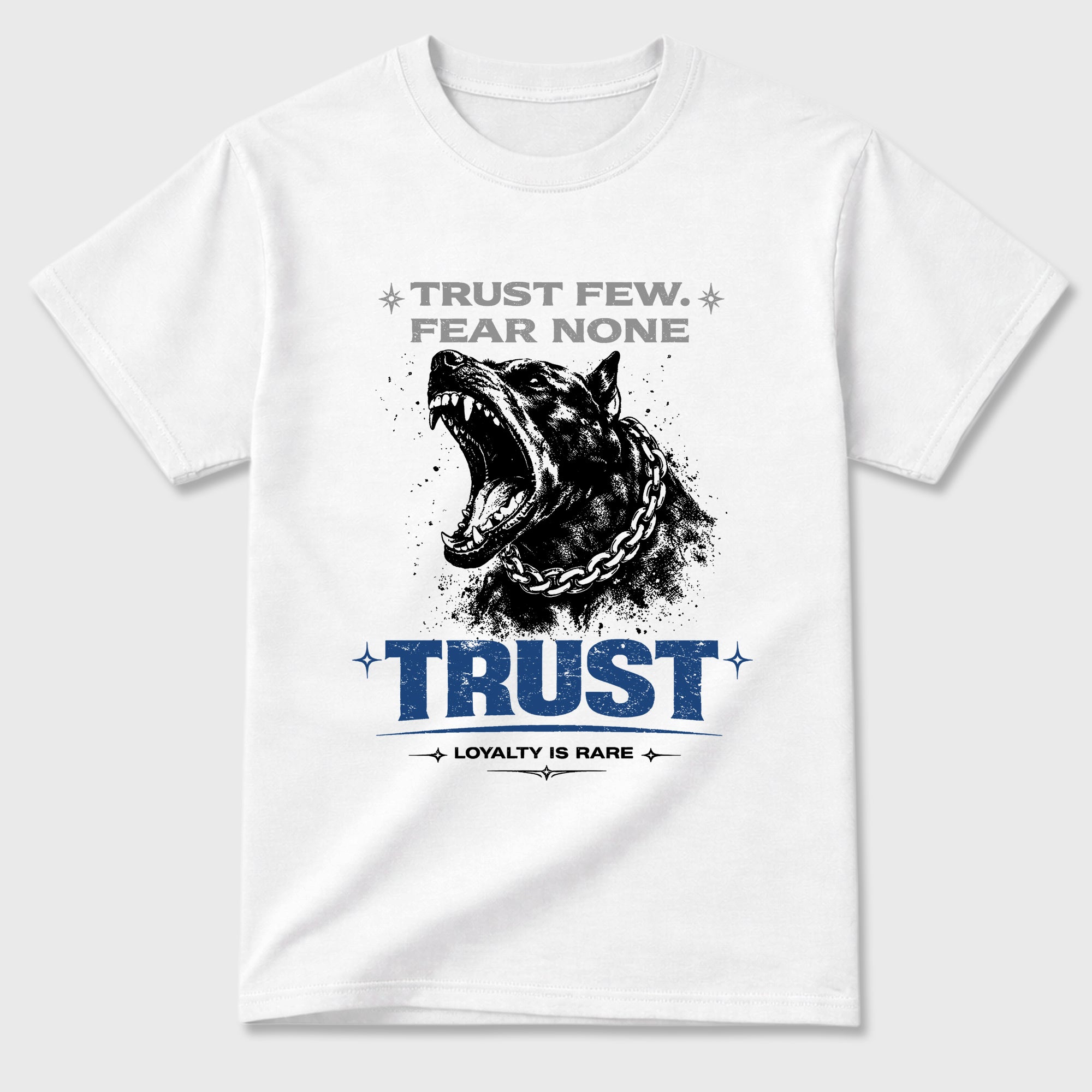 Loyalty is Rare Graphic T-Shirt featuring original streetwear artwork designed to match the Air Jordan 3 True Blue. White 2 Graphic T-Shirt.