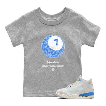 Air Jordan 3 Lucky Shorts shirts to match jordans Lucky Ball sneaker match tees Air Jordan 3 Retro Lucky Shorts match shoes to clothes SNRT Sneaker Tees Youth Baby Heather Grey 1 tee