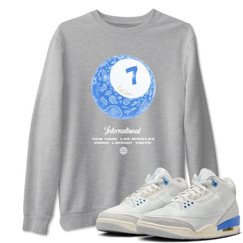 Air Jordan 3 Lucky Shorts shirts to match jordans Lucky Ball sneaker match tees Air Jordan 3 Retro Lucky Shorts match shoes to clothes SNRT Sneaker Tees unisex cotton Heather Grey 1 shirts