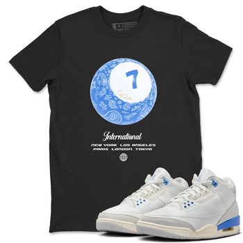 Air Jordan 3 Lucky Shorts shirts to match jordans Lucky Ball sneaker match tees Air Jordan 3 Retro Lucky Shorts match shoes to clothes SNRT Sneaker Tees unisex cotton Black 1 shirts