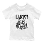 Air Jordan 4 Retro White Thunder shirts to match jordans Lucky Cat sneaker match tees Air Jordan 4 White Thunder SNRT Sneaker Release Tees Youth Baby White 2 crew neck shirts