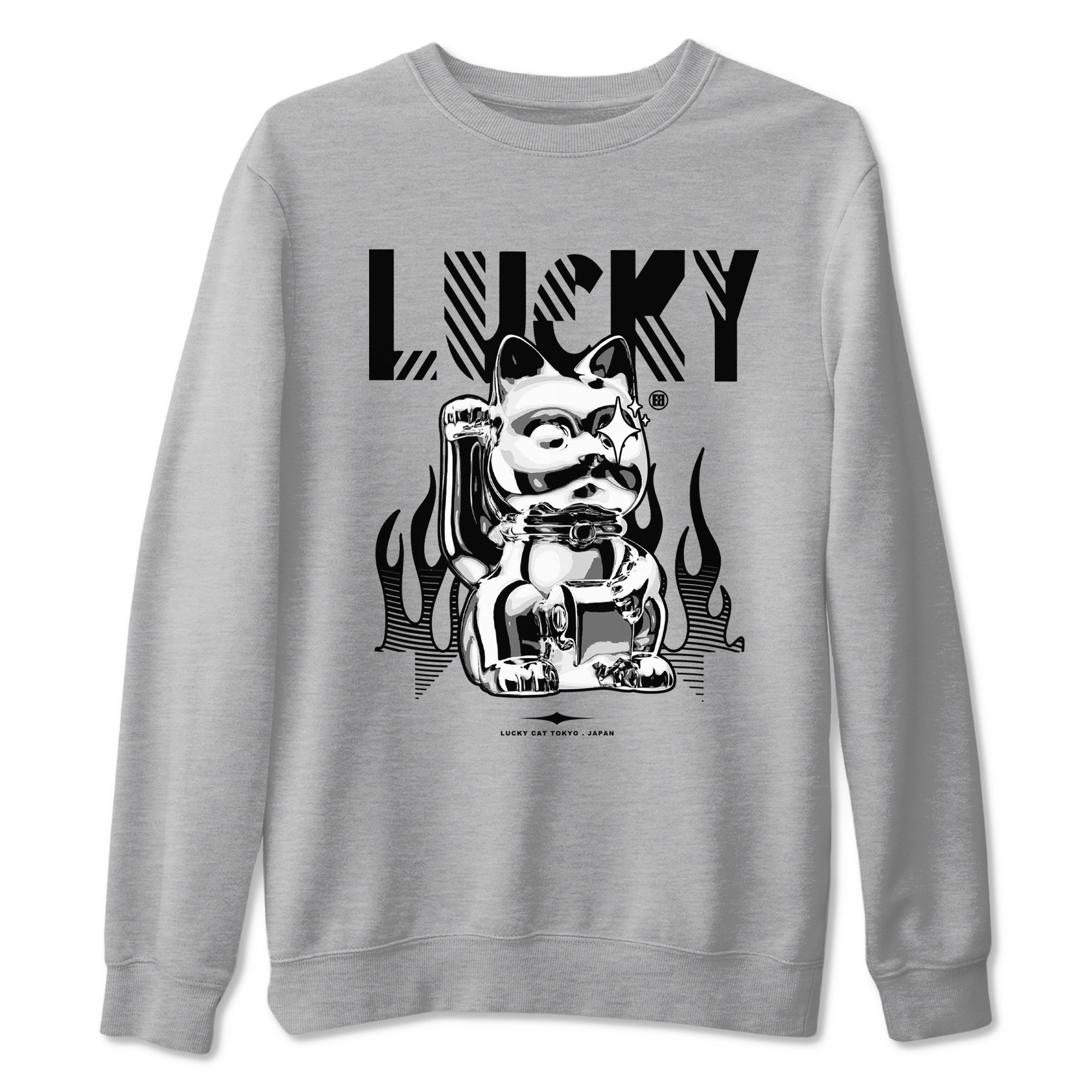 Air Jordan 4 Retro White Thunder shirts to match jordans Lucky Cat sneaker match tees Air Jordan 4 White Thunder SNRT Sneaker Release Tees unisex cotton Heather Grey 2 crew neck shirts