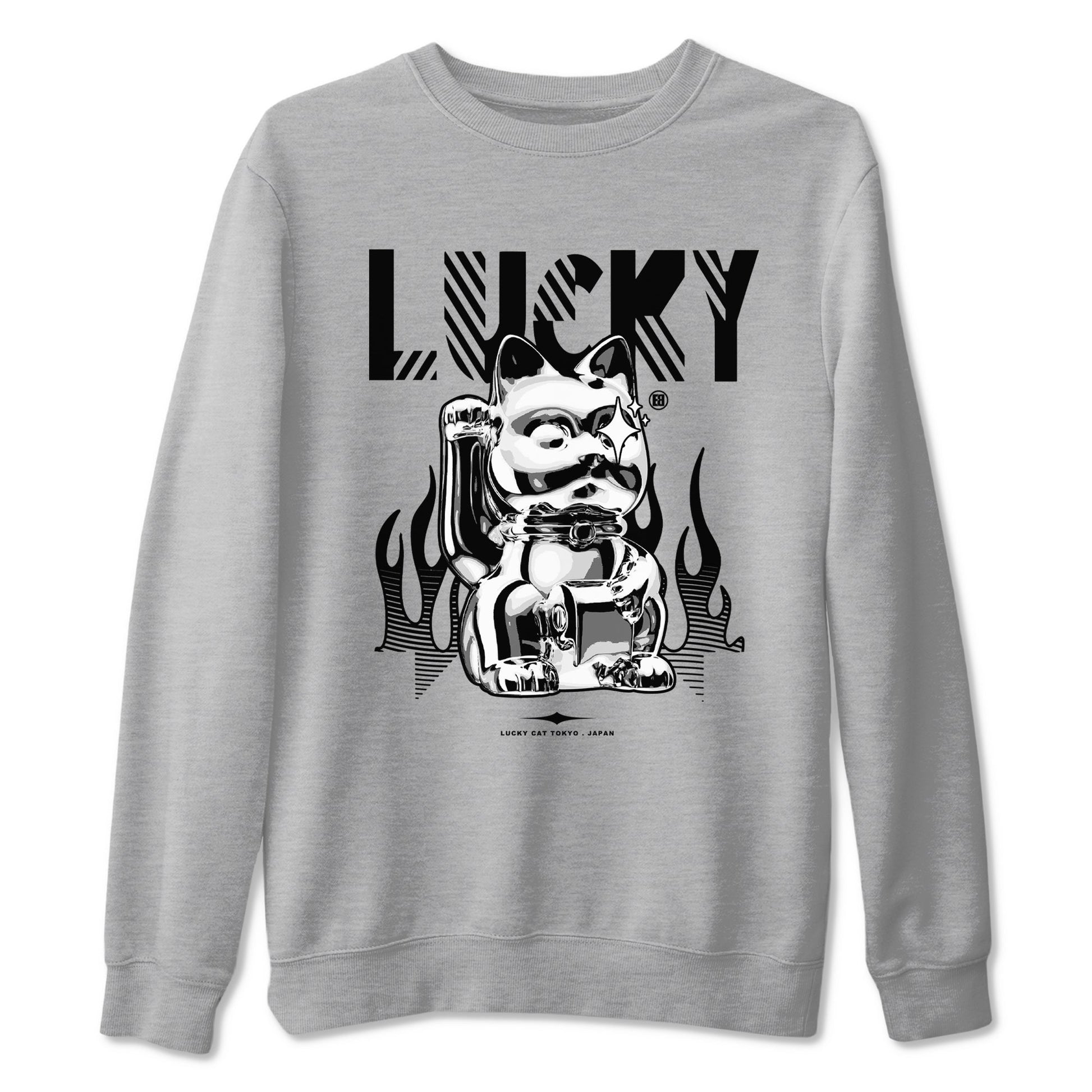Air Jordan 4 Retro White Thunder shirts to match jordans Lucky Cat sneaker match tees Air Jordan 4 White Thunder SNRT Sneaker Release Tees unisex cotton Heather Grey 2 crew neck shirts