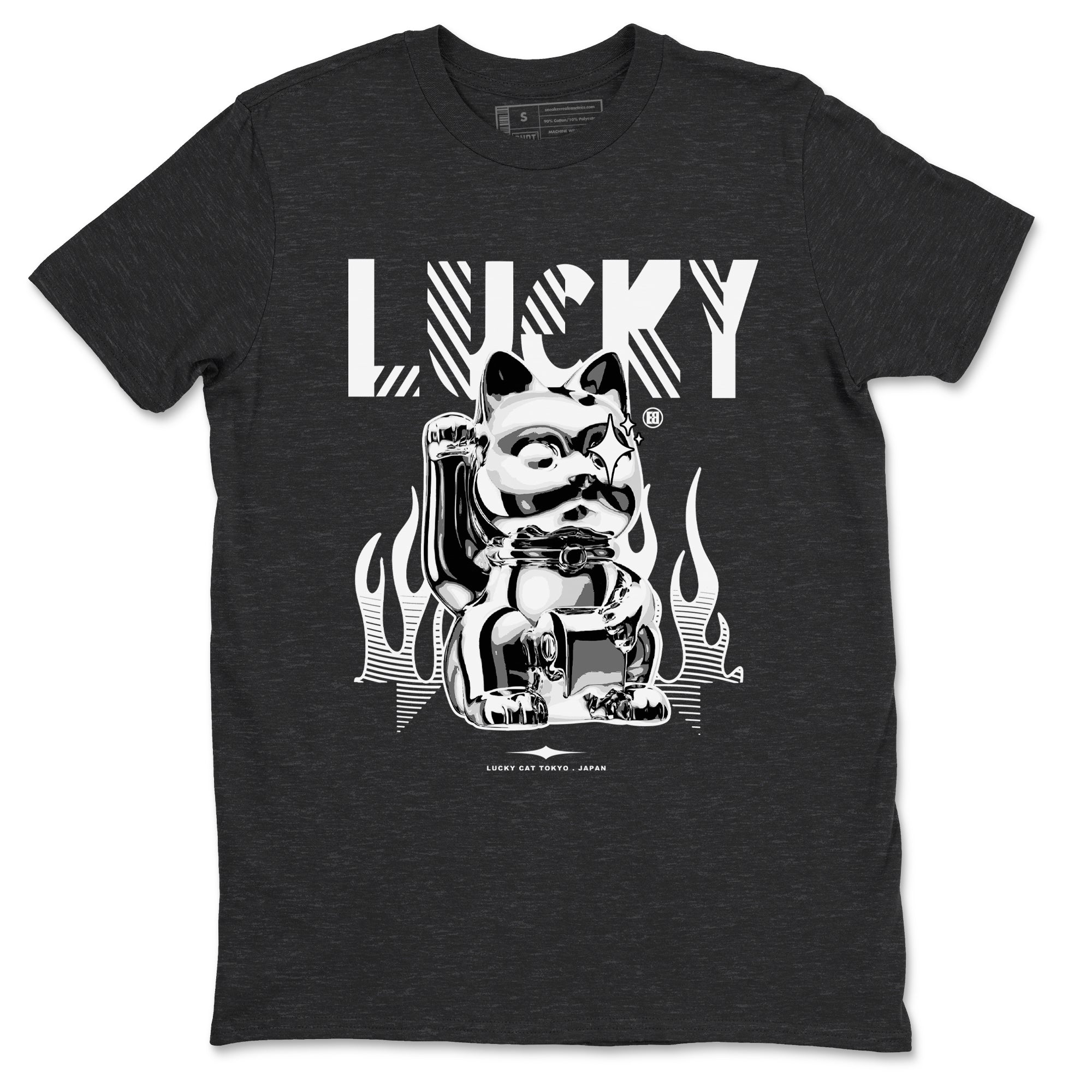 Air Jordan 4 Retro White Thunder shirts to match jordans Lucky Cat sneaker match tees Air Jordan 4 White Thunder SNRT Sneaker Release Tees unisex cotton Charcoal Heather 2 crew neck shirts