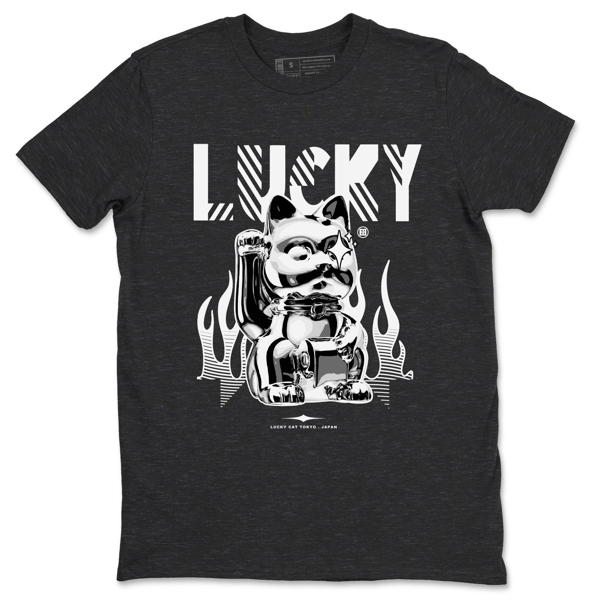 Air Jordan 4 Retro White Thunder shirts to match jordans Lucky Cat sneaker match tees Air Jordan 4 White Thunder SNRT Sneaker Release Tees unisex cotton Charcoal Heather 2 crew neck shirts