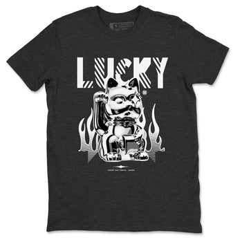 Air Jordan 4 Retro White Thunder shirts to match jordans Lucky Cat sneaker match tees Air Jordan 4 White Thunder SNRT Sneaker Release Tees unisex cotton Charcoal Heather 2 crew neck shirts