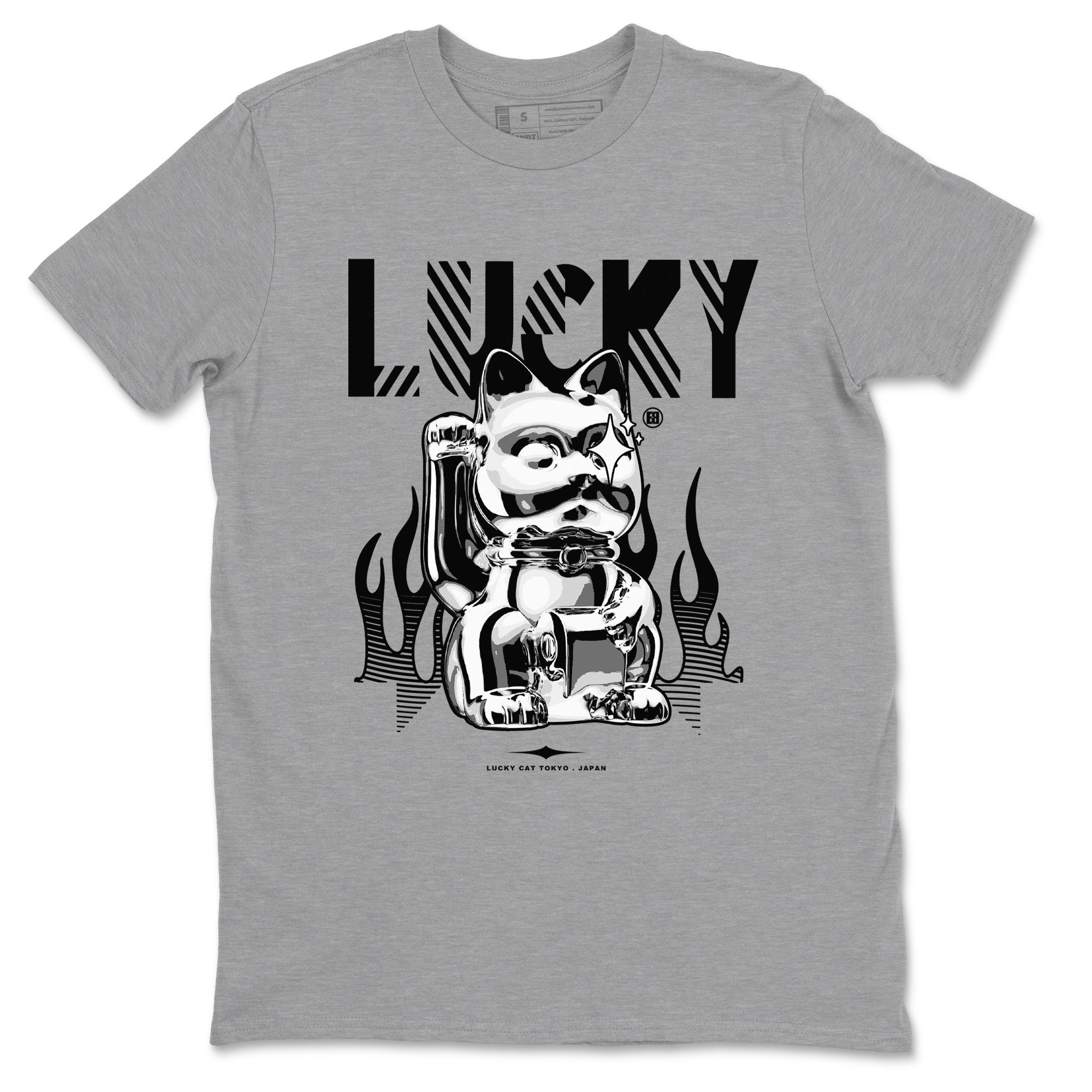 Air Jordan 4 Retro White Thunder shirts to match jordans Lucky Cat sneaker match tees Air Jordan 4 White Thunder SNRT Sneaker Release Tees unisex cotton Heather Grey 2 crew neck shirts