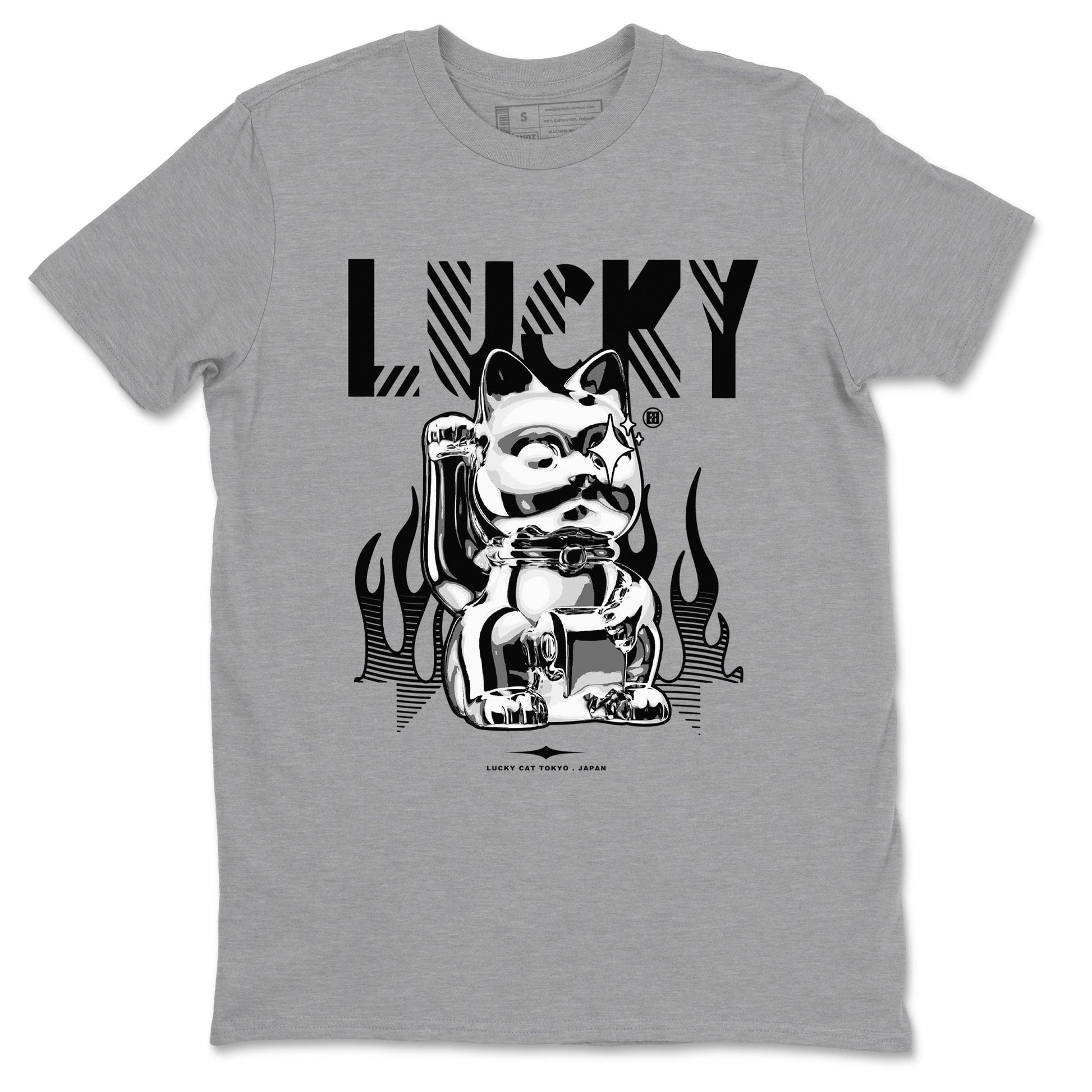 Air Jordan 4 Retro White Thunder shirts to match jordans Lucky Cat sneaker match tees Air Jordan 4 White Thunder SNRT Sneaker Release Tees unisex cotton Heather Grey 2 crew neck shirts