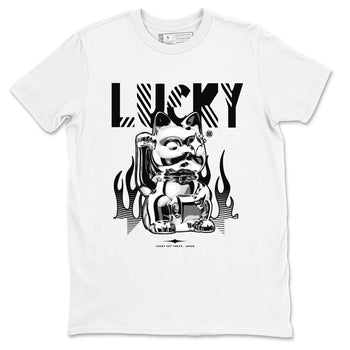 Air Jordan 4 Retro White Thunder shirts to match jordans Lucky Cat sneaker match tees Air Jordan 4 White Thunder SNRT Sneaker Release Tees unisex cotton White 2 crew neck shirts