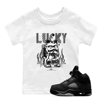 Air Jordan 5 Black Cat shirts to match jordans Lucky Cat sneaker match tees Air Jordan 5 Retro Black Cat SNRT Sneaker Release Tees Youth Baby White 1 crew neck shirts