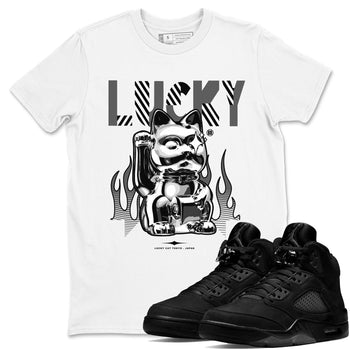 Air Jordan 5 Black Cat shirts to match jordans Lucky Cat sneaker match tees Air Jordan 5 Retro Black Cat SNRT Sneaker Release Tees unisex cotton White 1 crew neck shirts