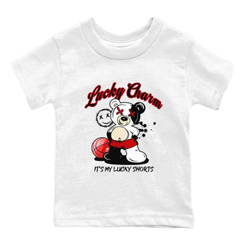 1s Black Toe Reimagined shirts to match jordans Lucky Charm best t shirts to wear with jordans AJ1 High OG Black Toe Reimagined match shoes to clothes SNRT Sneaker Tees Youth Baby White 2 tee