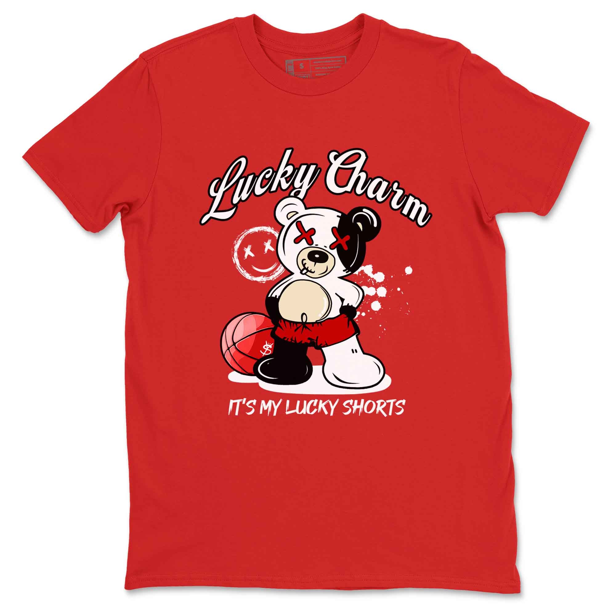 1s Black Toe Reimagined shirts to match jordans Lucky Charm best t shirts to wear with jordans AJ1 High OG Black Toe Reimagined match shoes to clothes SNRT Sneaker Tees unisex cotton Red 2 shirts