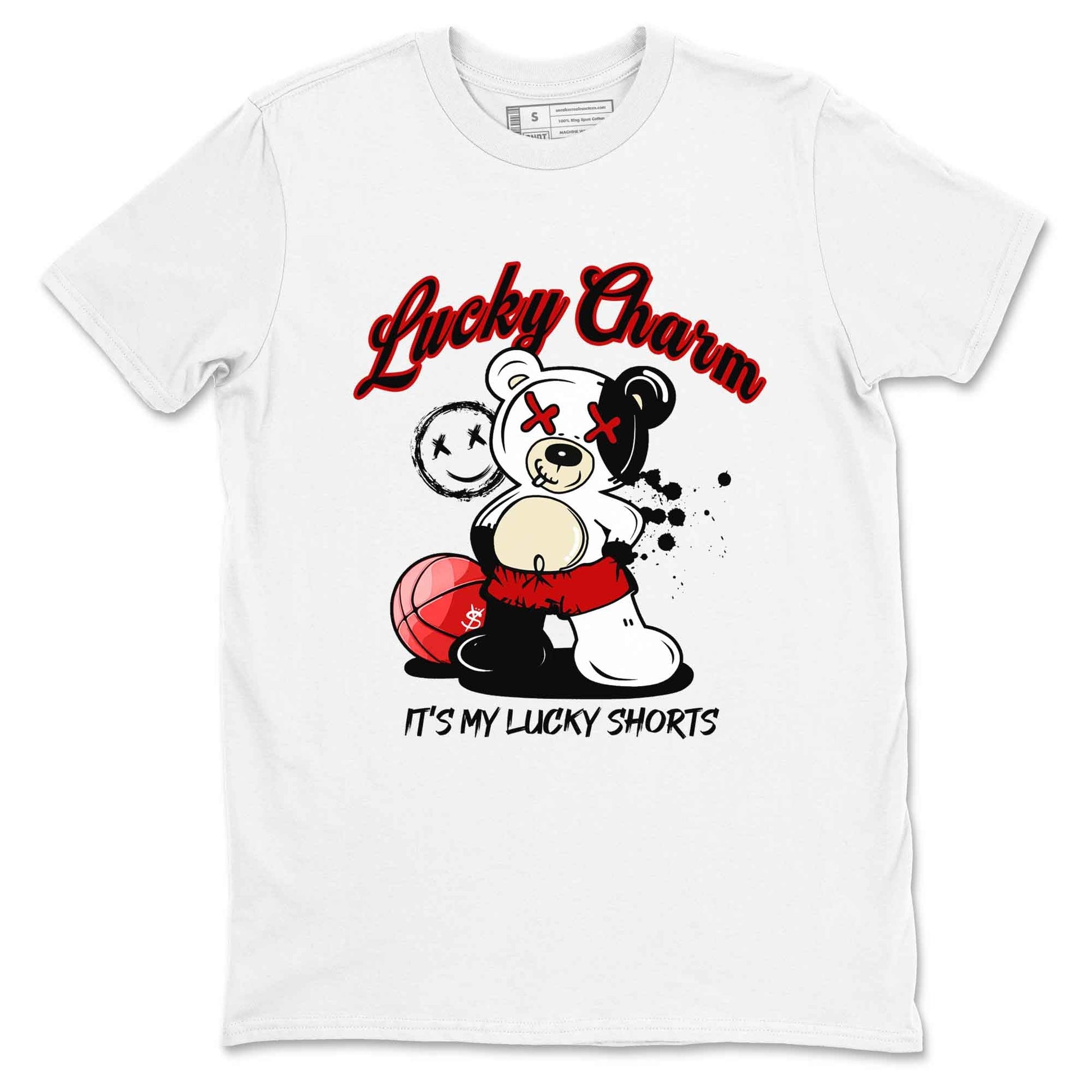 1s Black Toe Reimagined shirts to match jordans Lucky Charm best t shirts to wear with jordans AJ1 High OG Black Toe Reimagined match shoes to clothes SNRT Sneaker Tees unisex cotton White 2 shirts