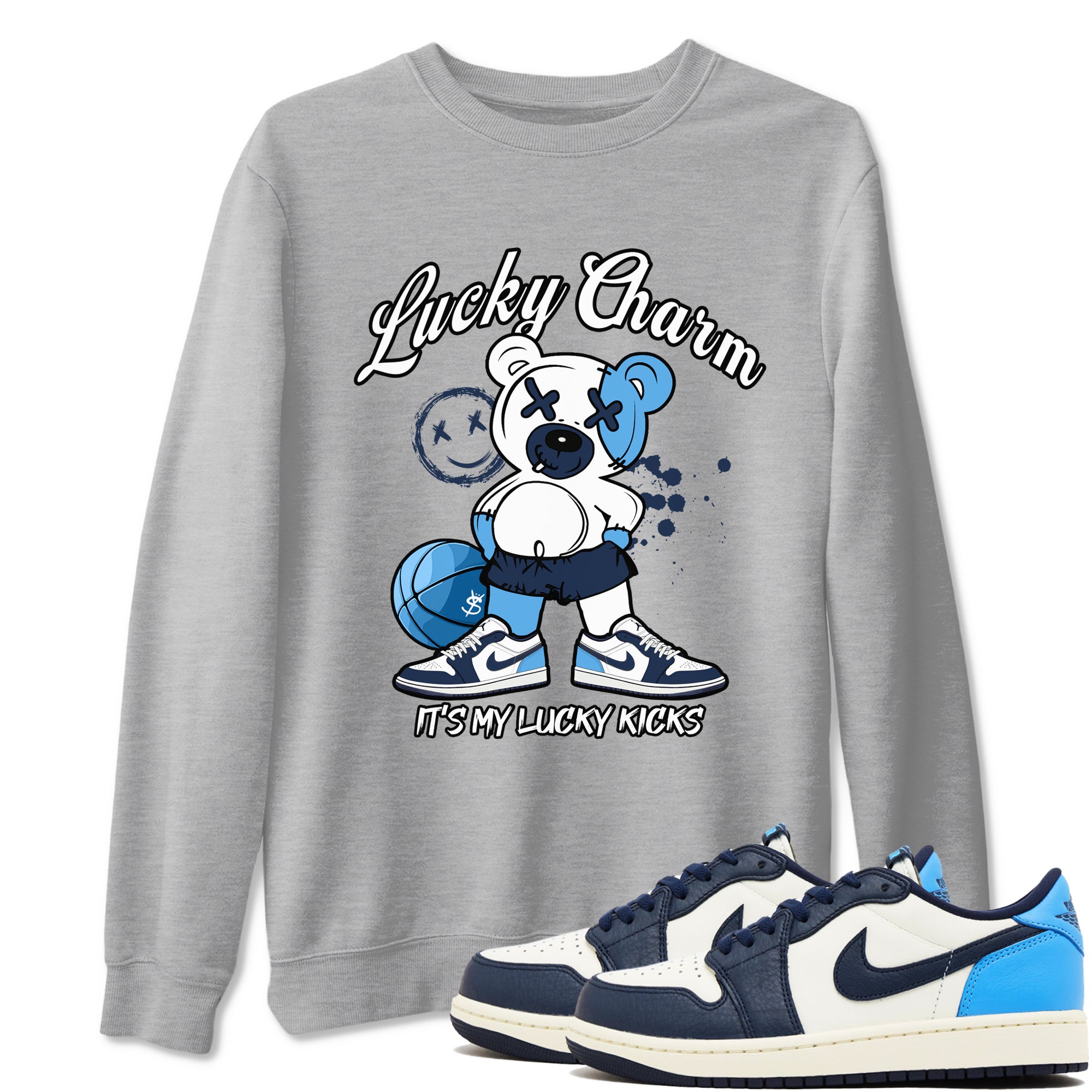 1s Obsidian shirts to match jordans Lucky Charm shirts to match Jordans AJ1 Retro Low OG Obsidian match shoes to clothes SNRT Sneaker Tees unisex cotton Heather Grey 1 shirts