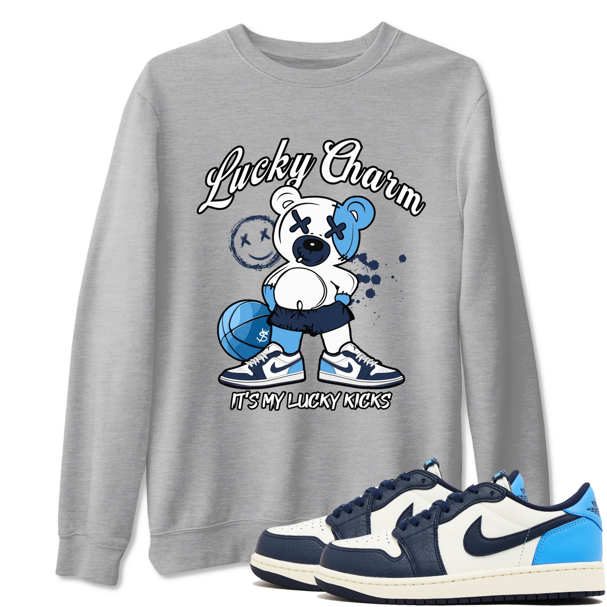 1s Obsidian shirts to match jordans Lucky Charm shirts to match Jordans AJ1 Retro Low OG Obsidian match shoes to clothes SNRT Sneaker Tees unisex cotton Heather Grey 1 shirts