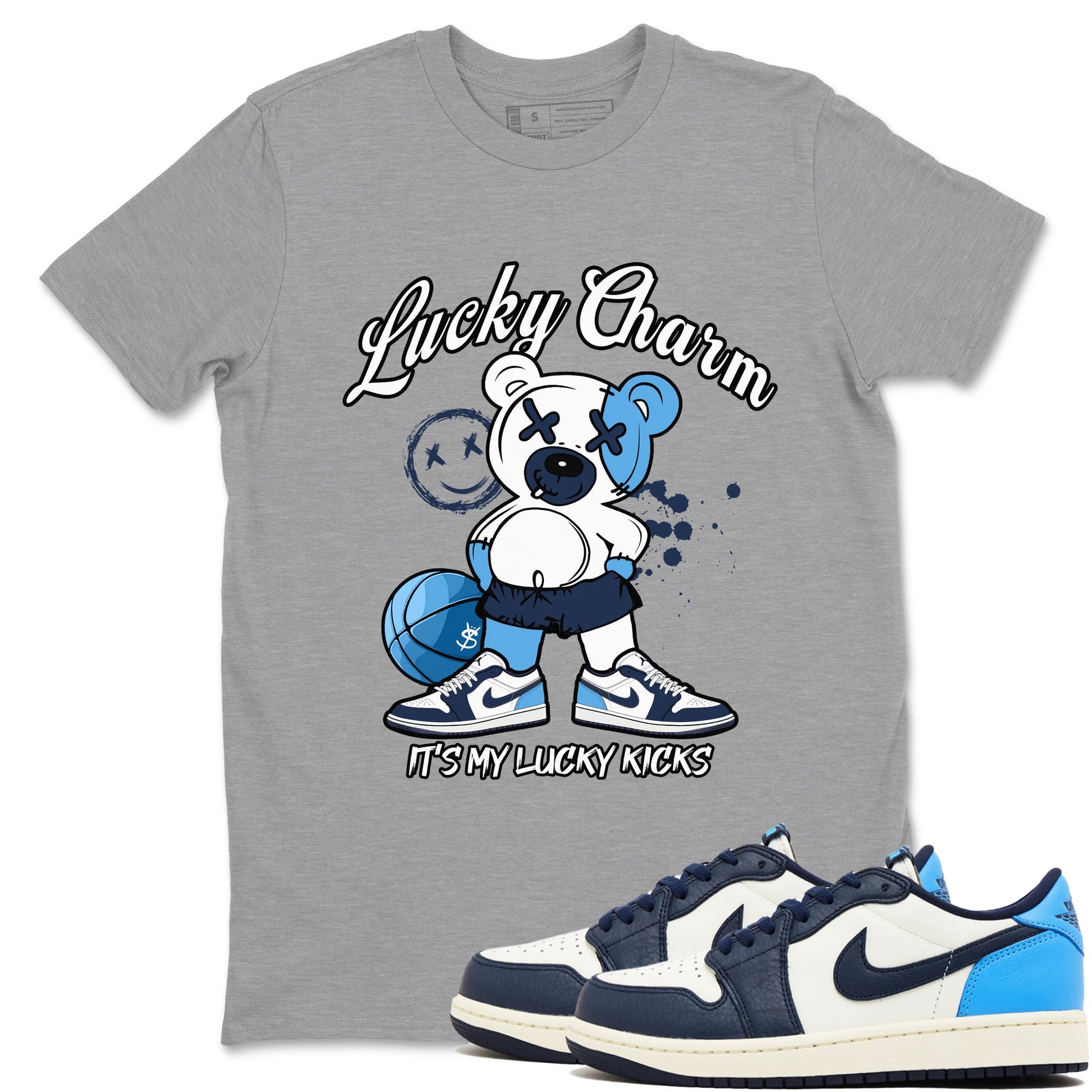 1s Obsidian shirts to match jordans Lucky Charm shirts to match Jordans AJ1 Retro Low OG Obsidian match shoes to clothes SNRT Sneaker Tees unisex cotton Heather Grey 1 shirts