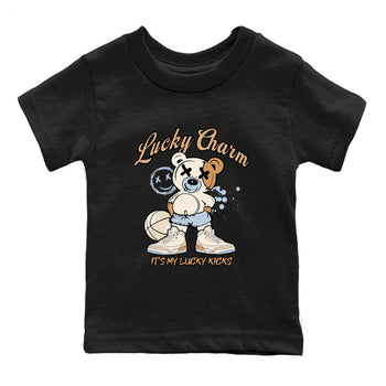 Sneaker match tees – Sneaker Tees To Match Air Jordan 3 Champagne and Oysters Shoes – Lucky Charm Kids T-Shirt Black 2