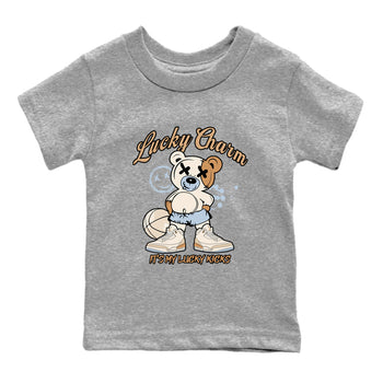 Sneaker match tees – Sneaker Tees To Match Air Jordan 3 Champagne and Oysters Shoes – Lucky Charm Kids T-Shirt Heather Grey 2