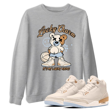 Sneaker match tees – Sneaker Tees To Match Air Jordan 3 Champagne and Oysters Shoes – Lucky Charm Tee Heather Grey 1