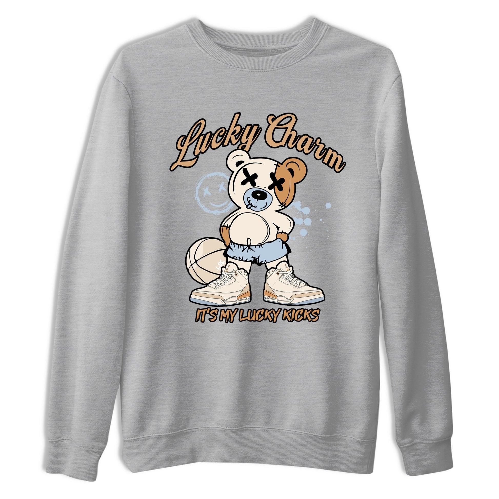 Sneaker match tees – Sneaker Tees To Match Air Jordan 3 Champagne and Oysters Shoes – Lucky Charm Tee Heather Grey 2