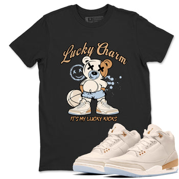 Sneaker match tees – Sneaker Tees To Match Air Jordan 3 Champagne and Oysters Shoes – Lucky Charm Tee Black 1