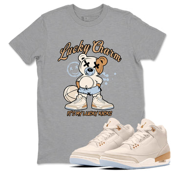 Sneaker match tees – Sneaker Tees To Match Air Jordan 3 Champagne and Oysters Shoes – Lucky Charm Tee Heather Grey 1