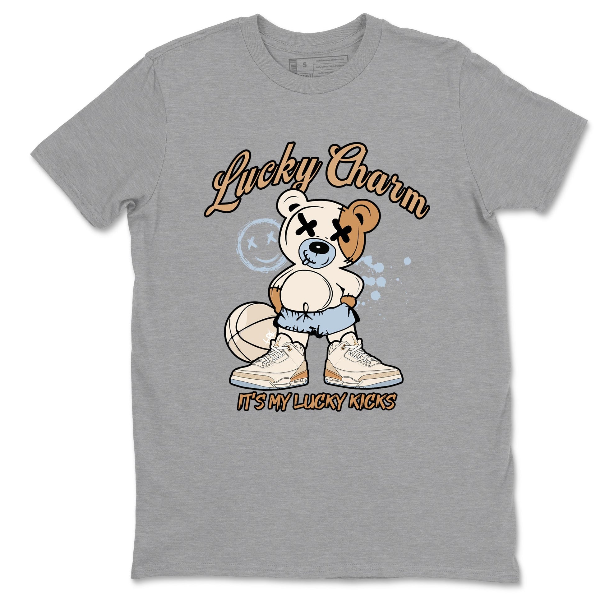 Sneaker match tees – Sneaker Tees To Match Air Jordan 3 Champagne and Oysters Shoes – Lucky Charm Tee Heather Grey 2
