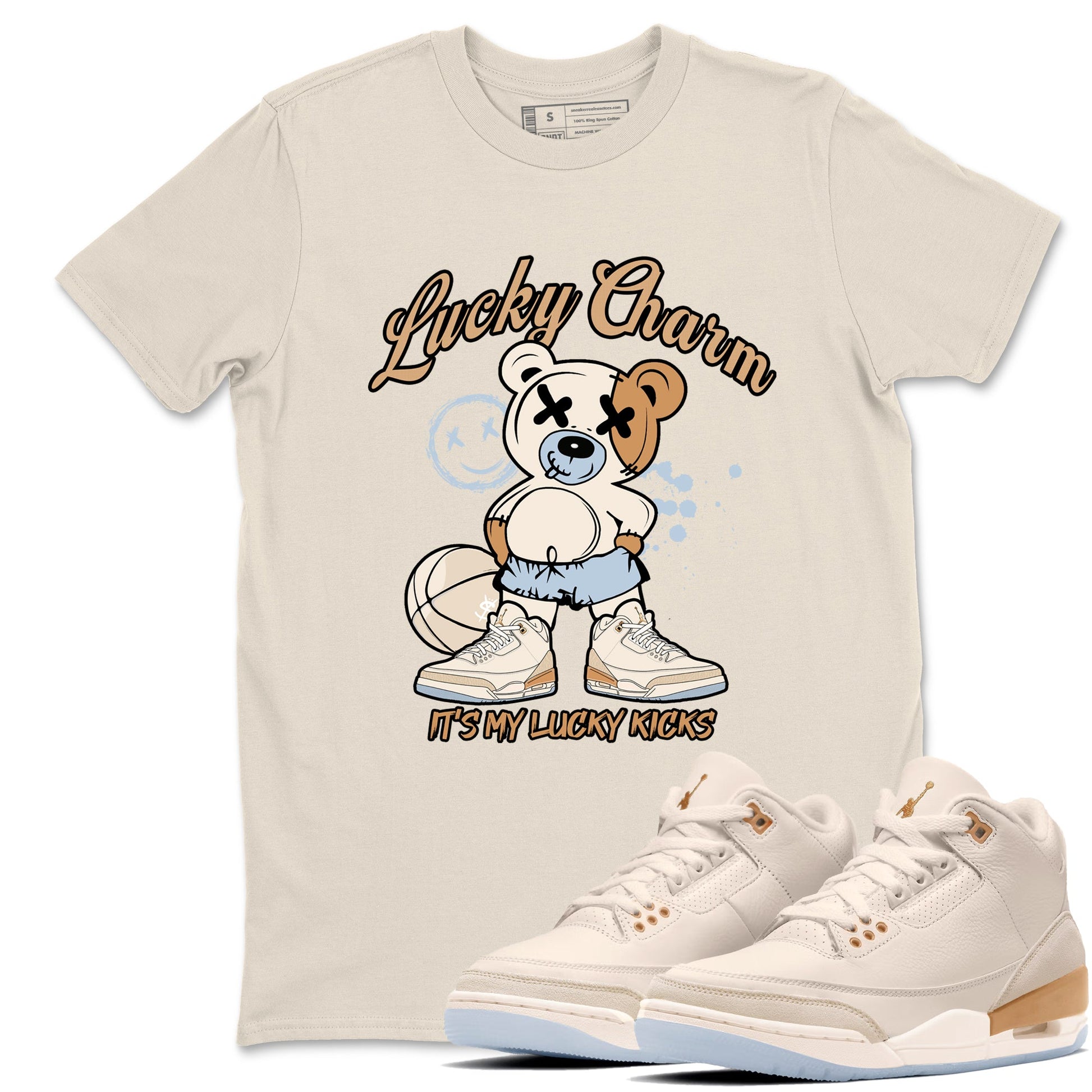 Sneaker match tees – Sneaker Tees To Match Air Jordan 3 Champagne and Oysters Shoes – Lucky Charm Tee Natural 1