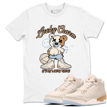 Sneaker match tees – Sneaker Tees To Match Air Jordan 3 Champagne and Oysters Shoes – Lucky Charm Tee White 1