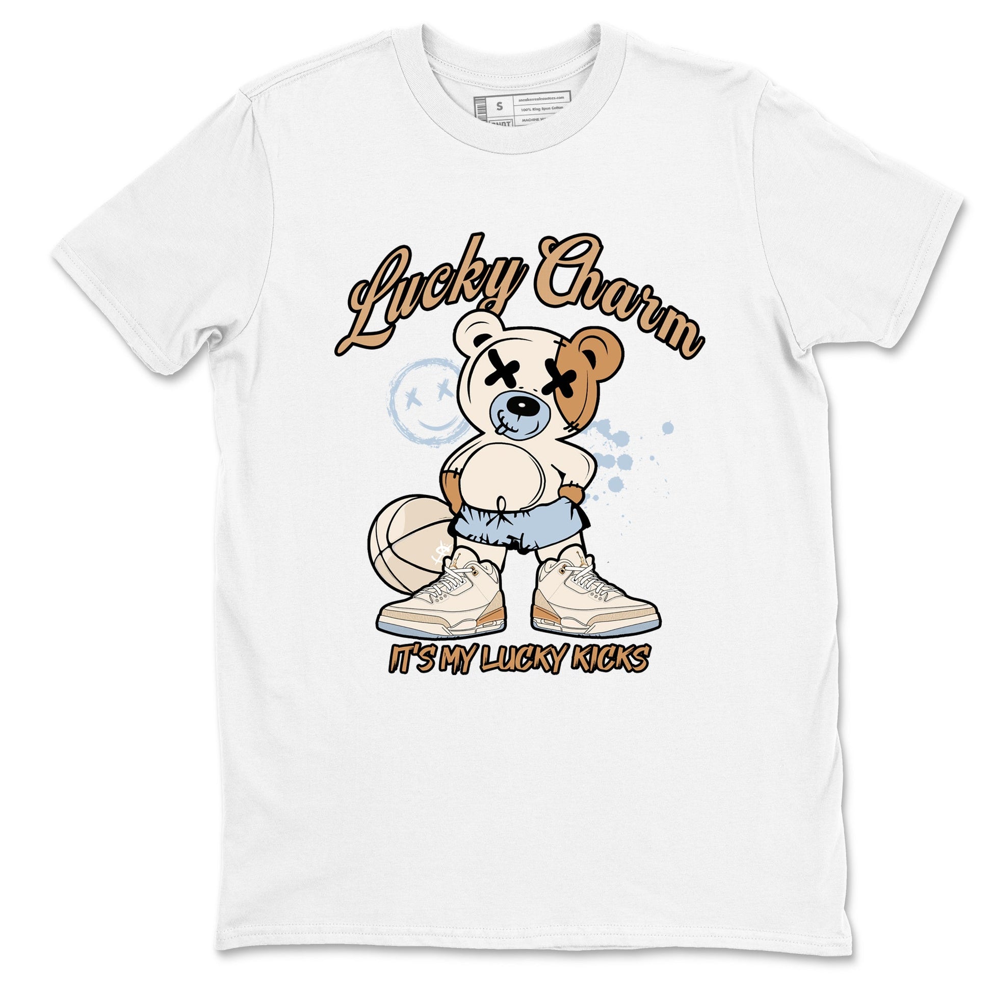 Sneaker match tees – Sneaker Tees To Match Air Jordan 3 Champagne and Oysters Shoes – Lucky Charm Tee White 2