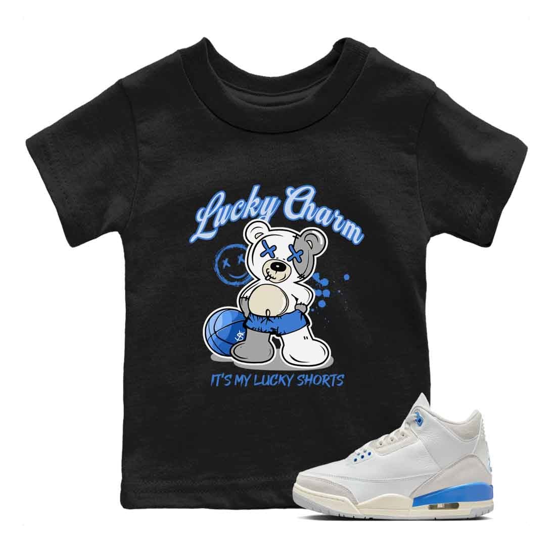 3s Lucky Shorts shirts to match jordans Lucky Charm best t shirts to wear with jordans Air Jordan 3 Lucky Shorts match shoes to clothes SNRT Sneaker Tees Youth Baby Black 1 tee