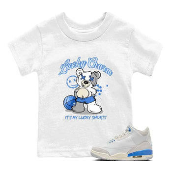 3s Lucky Shorts shirts to match jordans Lucky Charm best t shirts to wear with jordans Air Jordan 3 Lucky Shorts match shoes to clothes SNRT Sneaker Tees Youth Baby White 1 tee