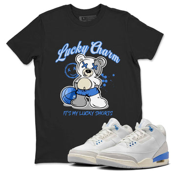 3s Lucky Shorts shirts to match jordans Lucky Charm best t shirts to wear with jordans Air Jordan 3 Lucky Shorts match shoes to clothes SNRT Sneaker Tees unisex cotton Black 1 shirts